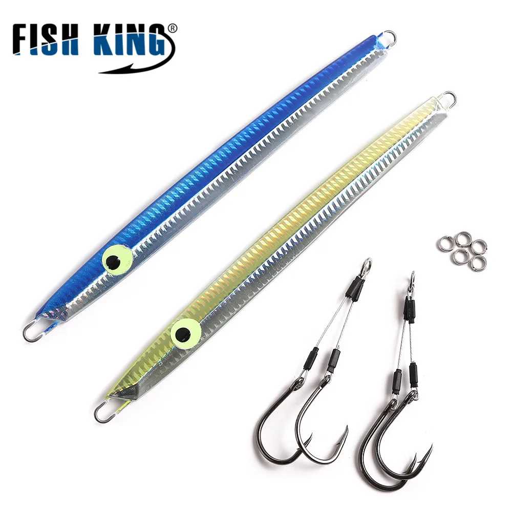 

FISH KING 250G 3D Eyes Jigging Sea Fishing 23.5cm Metal Jig Fishing Lure Artificial Hard Bait Wobbler With Assist Hook