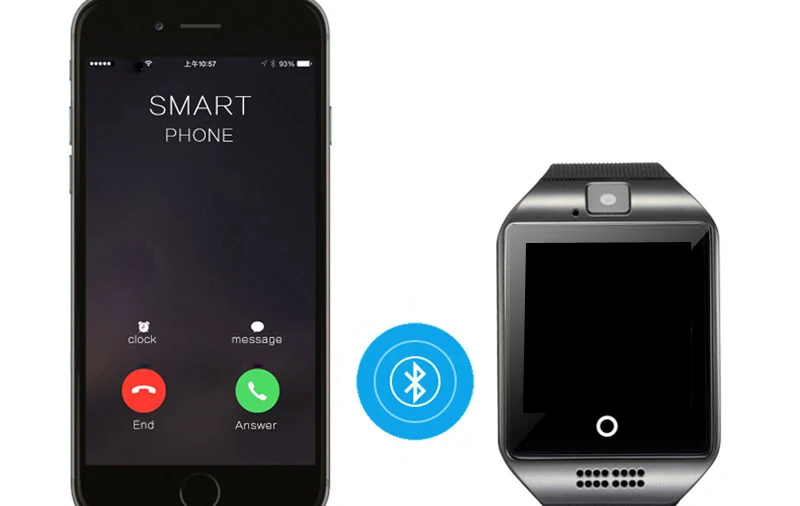 NAIKU Bluetooth Смарт часы Q18 с камерой Facebook Whatsapp Twitter Синхронизация SMS Smartwatch поддержка SIM TF карты для IOS Android