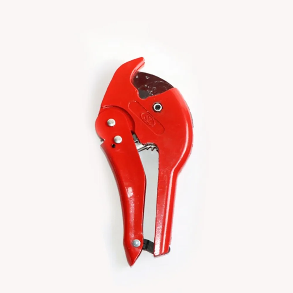 ПВХ алюминиевые пластиковые трубы водопроводные трубки шланг резак ножничный нож с трещоткой Сантехнический инструмент ручной инструмент красный 1 шт. 42 мм PE