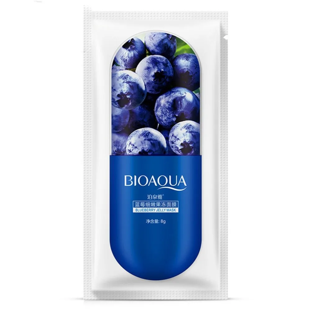BIOAQUA Moisturizing Blueberry Cherry Jelly Mask Face Wrapped Masks Oil ...