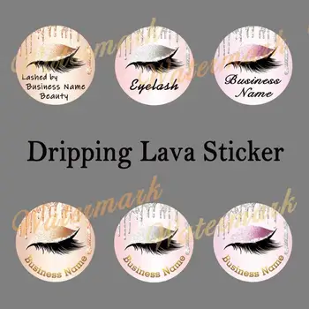 

Custom Sticker Professional Logo Design and Sticker Print Service 300pcs Circle Stickers with Dripping Lava Background