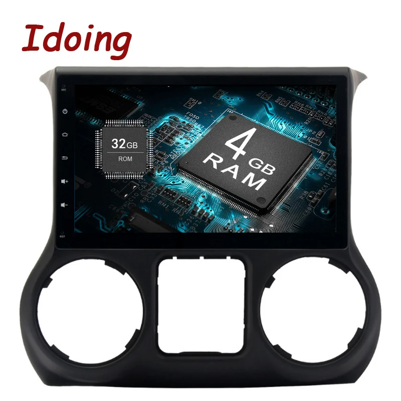 

Idoing 1Din Android 8.0 For Jeep Wrangler 2011-2016 Car Android Player GPS Navigation 10.2"8Core 4G+32G Steering-Wheel Fast Boot