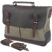 Модный холщовый мужской портфель из натуральной кожи, сумка-мессенджер из натуральной кожи, мужская сумка через плечо, сумка через плечо, сумка-тоут, деловая сумка