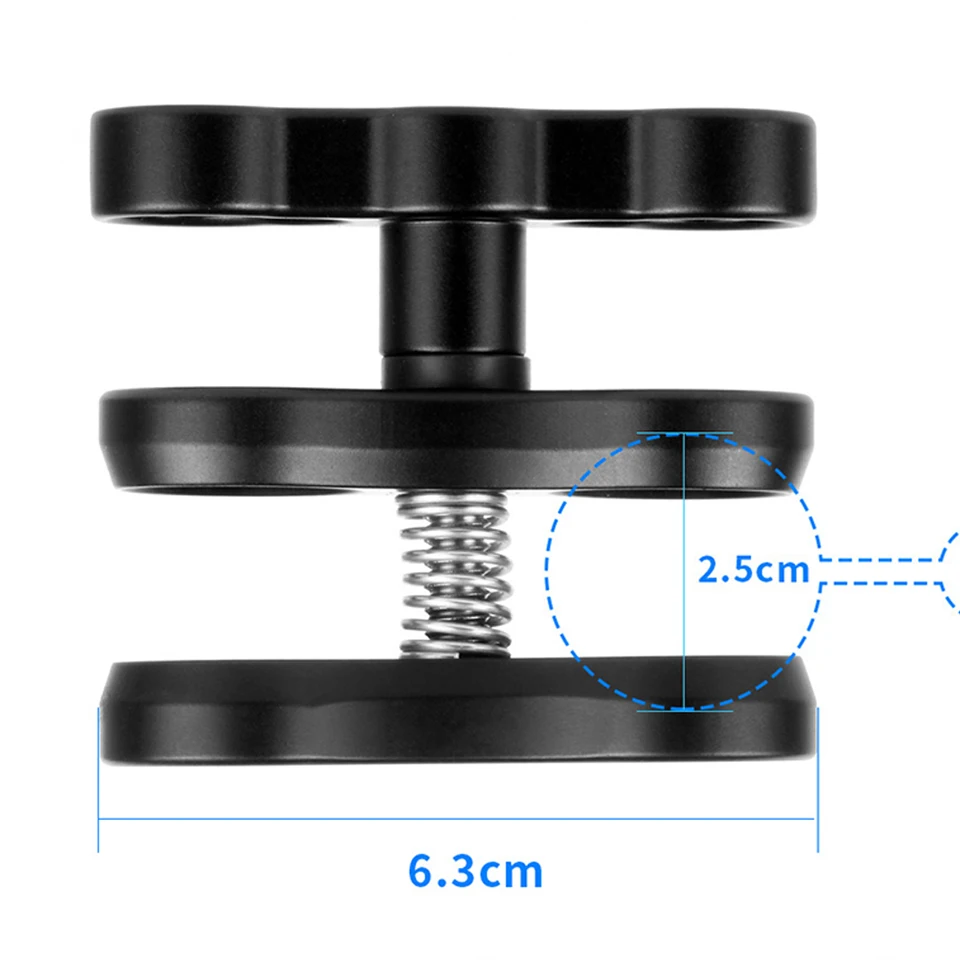 2 открытых отверстия бабочка зажим Дайвинг светильник Кронштейн Разъем штатива шаровой головкой адаптер для Gopro спортивные зеркальные камеры