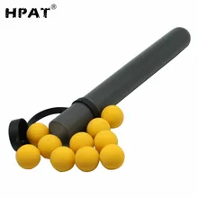 Spunky 2 pçs/lote 10 voltas de paintball pods com bolas de borracha amarelas calibre 0.68