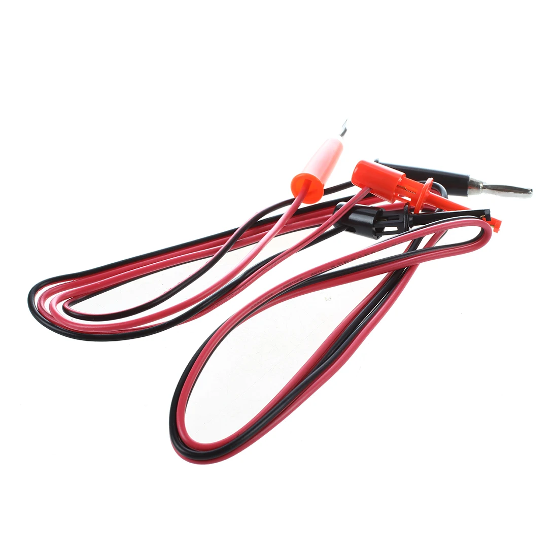 

New Pair Test Hook Clip to Straight Banana Plug Connector Lead Cable 1M