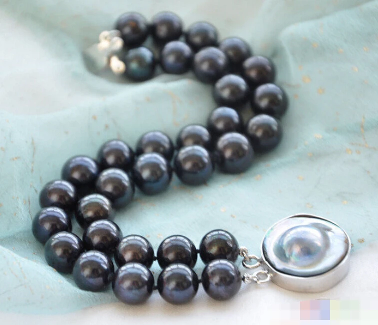 

0694 2ROW 8" ROUND BLACK FRESHWATER PEARL BRACELET MABE