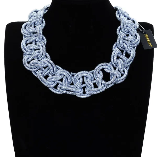 5 цветов, большое длинное массивное ожерелье из полимерных бусин, подарок ручной работы, модное ожерелье с кулоном для женщин - Окраска металла: N0012298