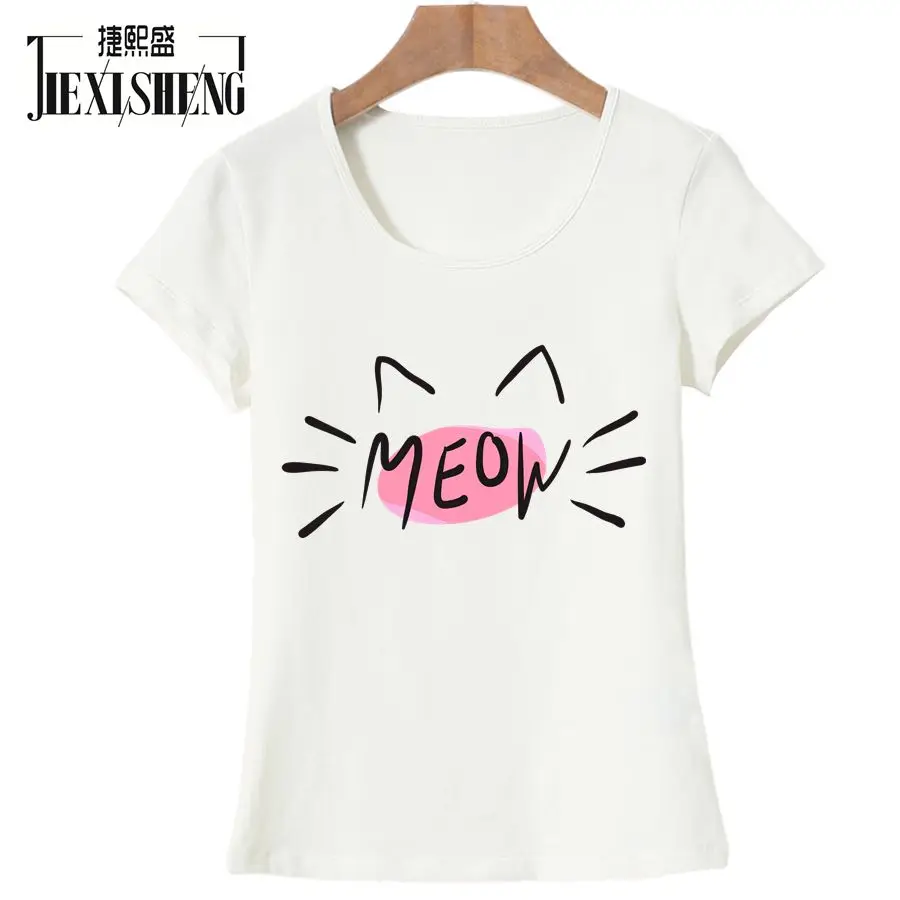 Brand New 2017 Summer Women T-shirt Printed  Kawaii Letters Fashion O-Neck Short Sleeve Loose Tee Shirt Femme