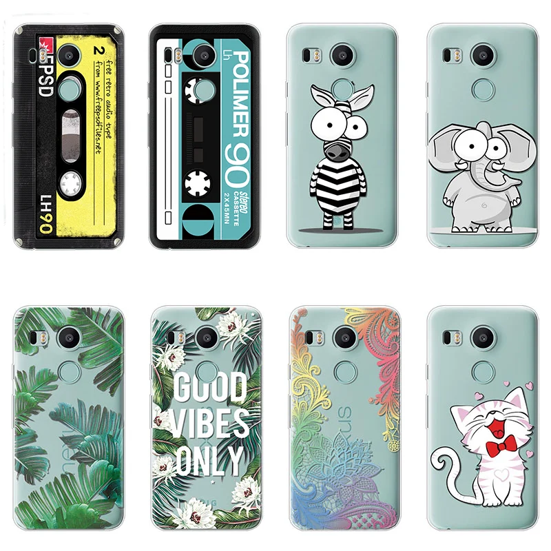 

Cute Cartoon Cat fundas Case for LG Nexus 5X Case Silicone 5.2" Ultra Thin Soft TPU Rubber Clear Bags Back Print Coque Cover