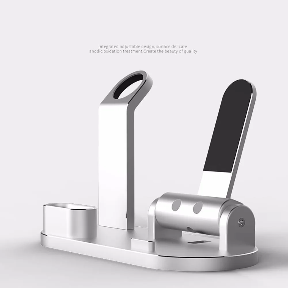 Зарядное устройство Стенд для часов док-адаптер 4-в-1 для Apple iWatch Airpod iPhone зарядная станция