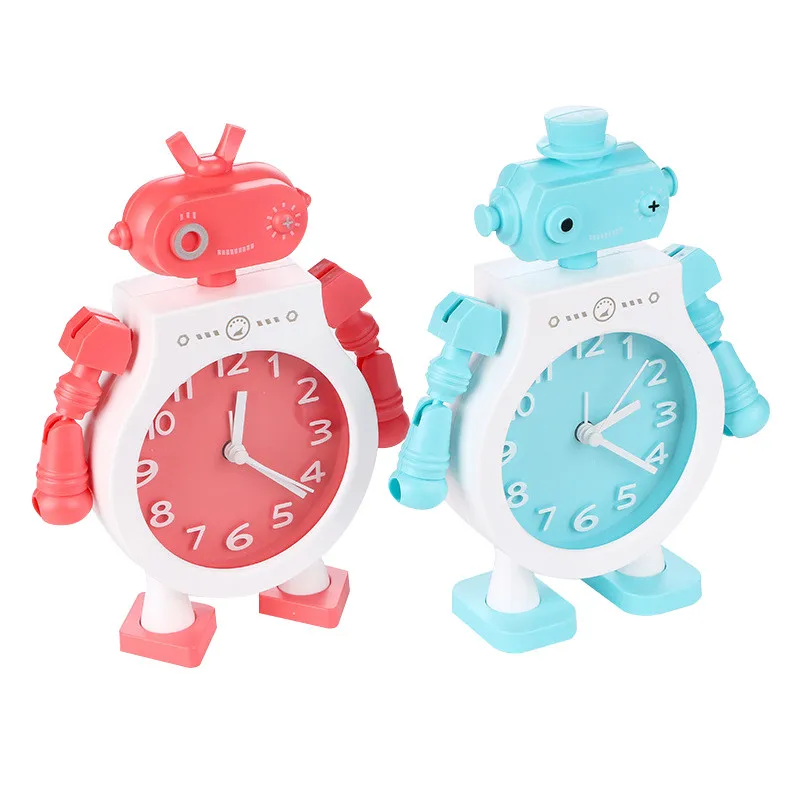 

Creative Couple Robot Alarm Clock Cute Children Bedroom Decor Alarm Clock Quartz Table Waking up Alarm Clocks