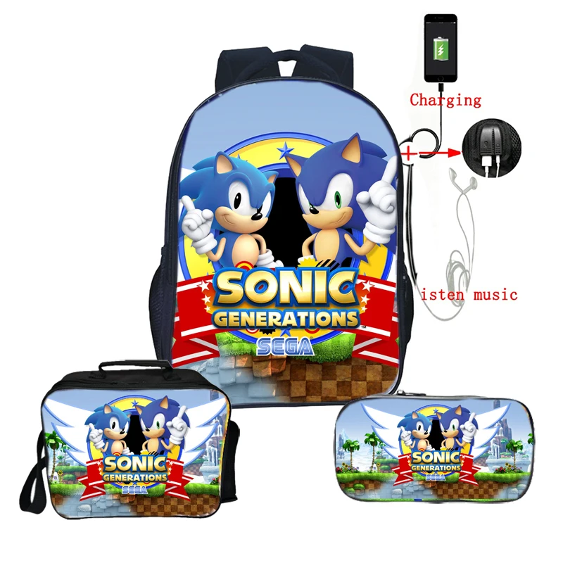 Sonic Bags подростковый ежедневный рюкзак Сюрприз подарок для детей мальчиков
