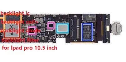 

3sets/lot backlight kit for iPad Pro 10.5 2017 5662 backlight ic chip + coil + diode + backlight filter on board