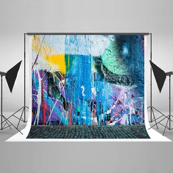 

funny graffiti backdrop on Brick wall background for studio shooting
