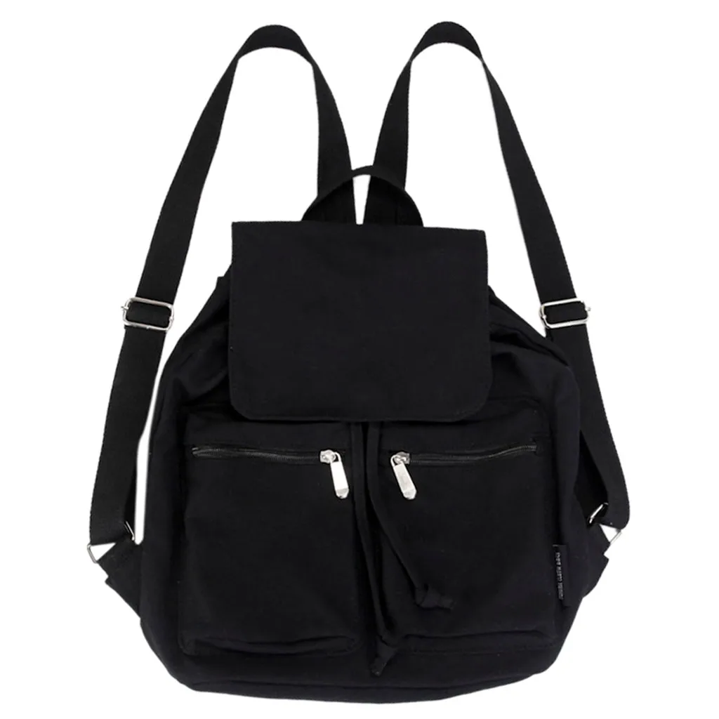 

High Quality Casual Solid Color Backpack Literary Draw Student Bag Large Capacity Travel Backpack Travel Teenage