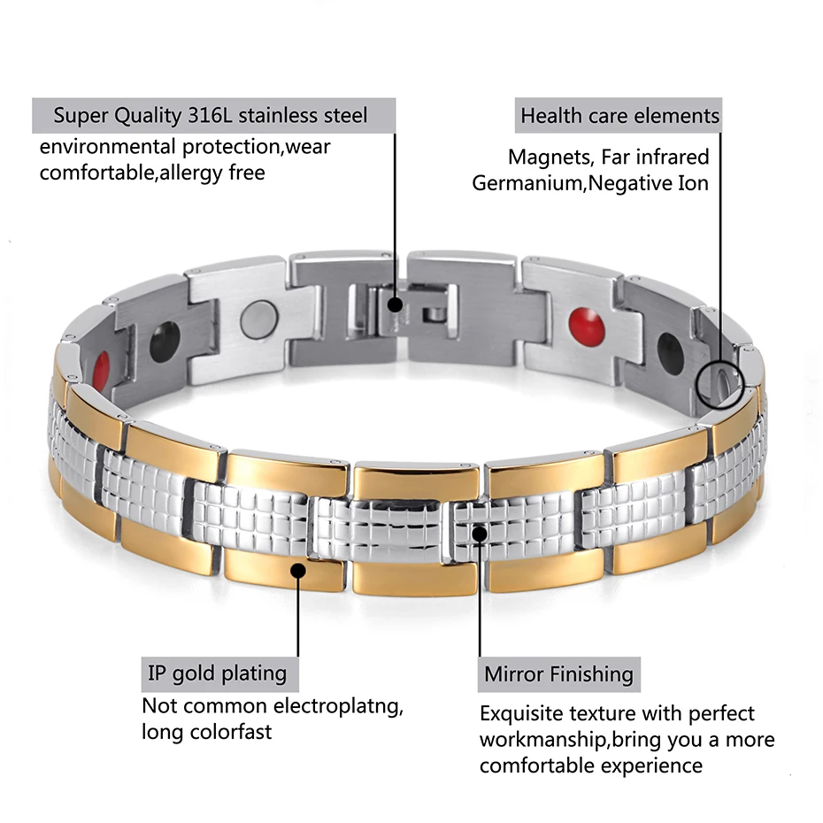Energy Therapy Stainless Steel Bracelet  (3)