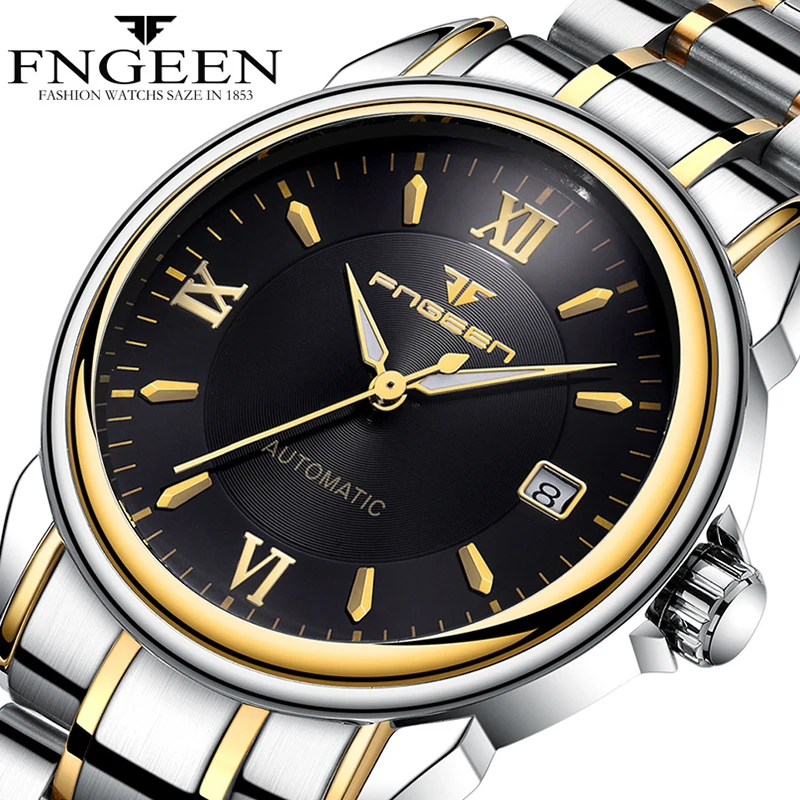 

FNGEEN Casual Automatic Mechanical Watch Men Waterproof Brand Luxury Watches Men's Wristwatches Calendar Clock Relogio Masculino