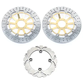 

BIKINGBOY Round Wavy Black Gold Front Rear Brake Discs Disks Rotors For Honda CBR 900 RR Fireblade / Japan 1998-1999 98-99