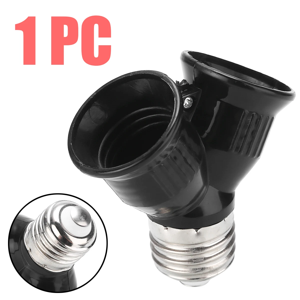 E27 Base to 2 Screw Bulb Adapter Light Lamp Bulb Socket Converter Y Shape Splitter Adapter LED Lamp Holder