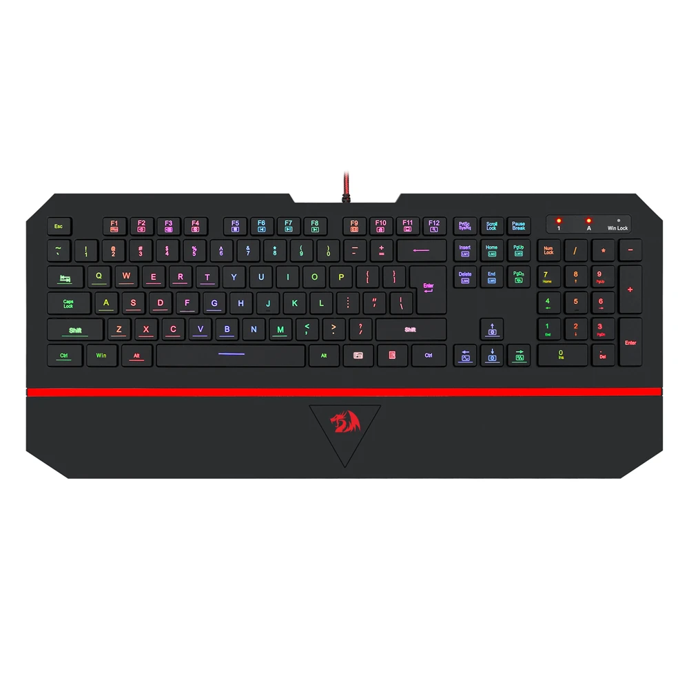Redragon K502 RGB светодиодный игровой клавиатура с подсветкой и подставкой для