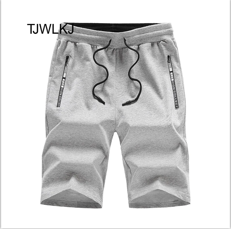 TJWLKJ Men's casual shorts Summer Casual Drawstring Breathable Straight Cargo Shorts High Quality Male Elastic waist short Homme