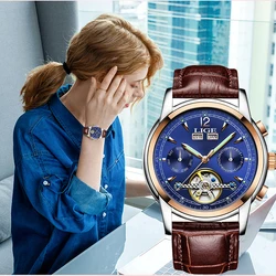 Fashion Women's Watches Top Brand Luxruy LIGE Automatic Watch women Waterproof Sport Clock Ladies Leather Business Wrist watch Fashion Women's Watches Top Brand Luxruy LIGE Automatic Watch women Waterproof Sport Clock Ladies Leather Business Wrist watch