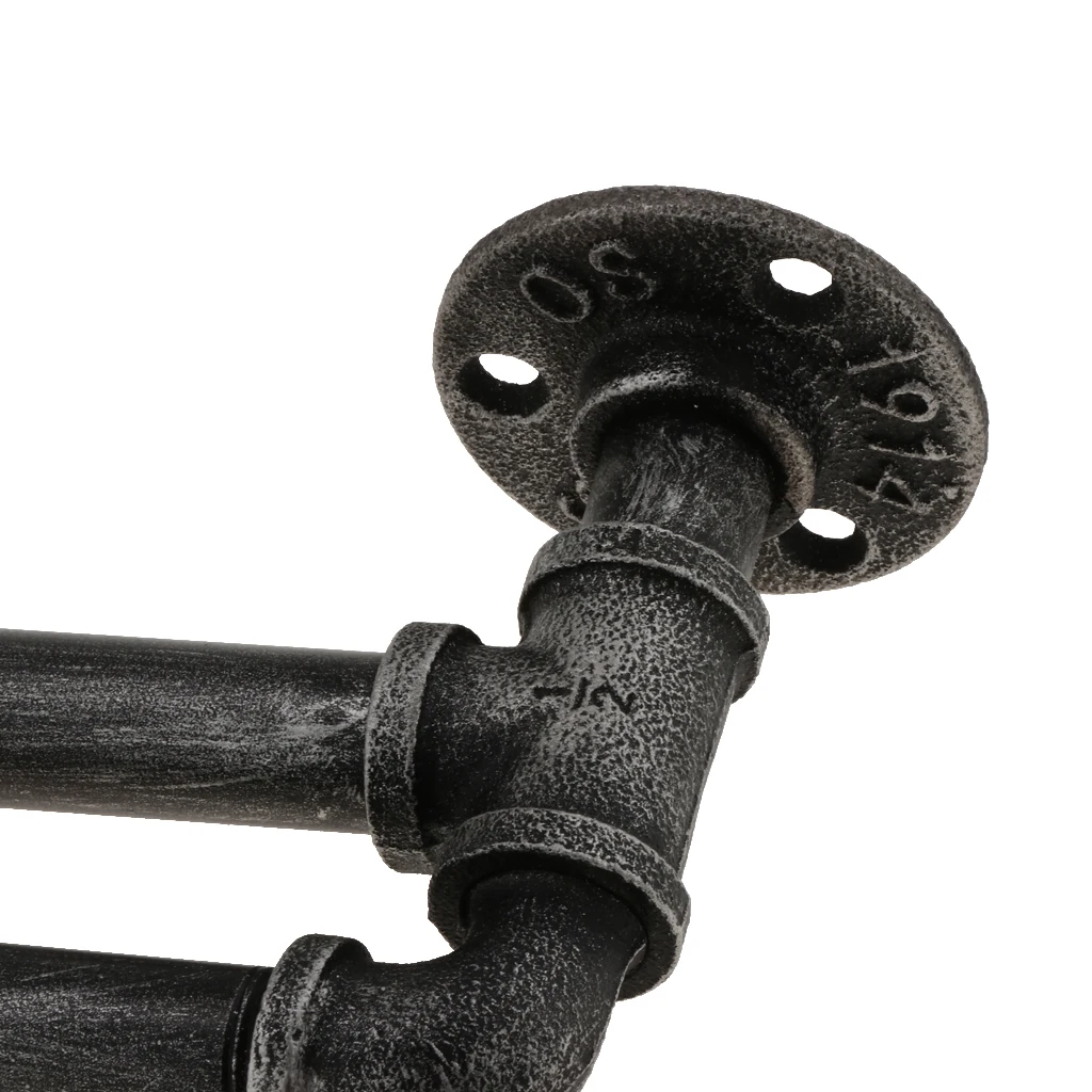 Industrial Style Black Towel bar Stemware Glass Rack Holder Rail Under Cabinet Wall Shelf Hanger 3-4Pcs Glasses Holder Hanger 