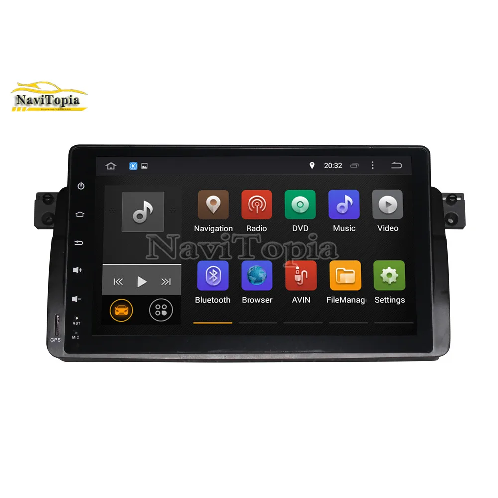 Discount NAVITOPIA 9inch 4G RAM 64G ROM PX6 Six Core Android 9.0 Car DVD GPS for BMW E46/M3 for BMW 3 series 1998 1999 2000 2001-2005 1