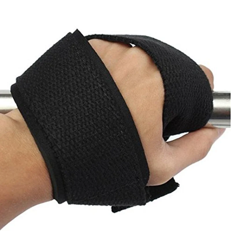 Cotton Weight Lifting Hand Wrist Support Gym Straps Brace Protection Black