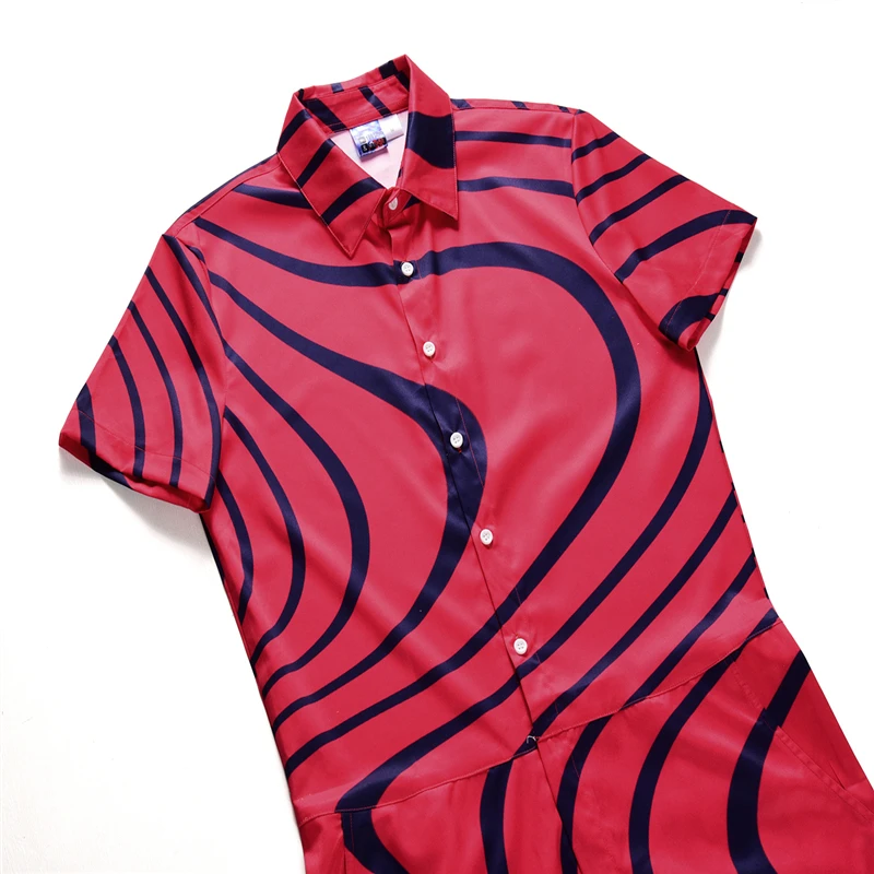 3D Цветочный Рисунок зебры мужские комбинезоны гавайская рубашка с коротким рукавом Забавный комбинезон шаровары рабочая одежда лето цельный