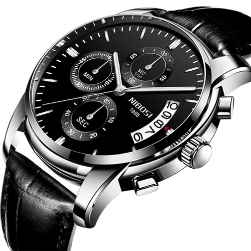 Nibosi часы Для мужчин модные спортивные кварцевые часы Для мужчин s часы лучший бренд класса люкс Полный Сталь Бизнес Водонепроницаемый часы часы мужские - Цвет: N