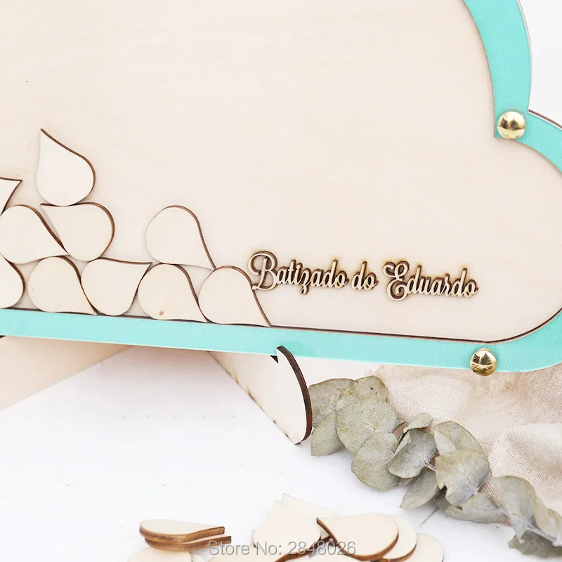 Us 24 64 15 Off Rustic Wooden Wedding Clouds Guest Book Drop Box Baptism Guest Book Alternative Baby Shower Wishes Guest Book In Signature