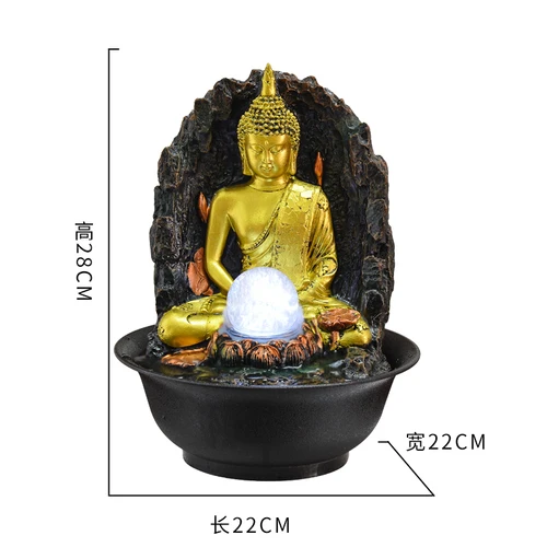 Статуя Будды декоративные фонтаны домашние фонтаны изделия из полимера подарки фэн-шуй настольный домашний фонтан 110 В 220 в E - Цвет: 18003
