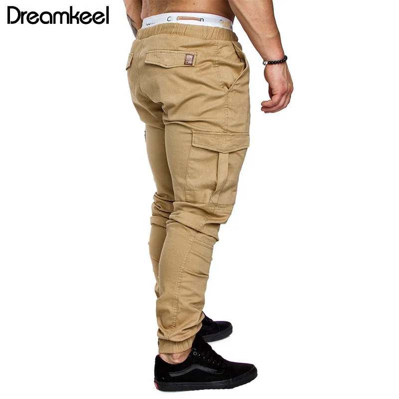 Men Joggers Cotton Elastic Trousers Solid Color Pants Men Military Style Army Cargo Pants Casual Mens Leggings Streetwear Y