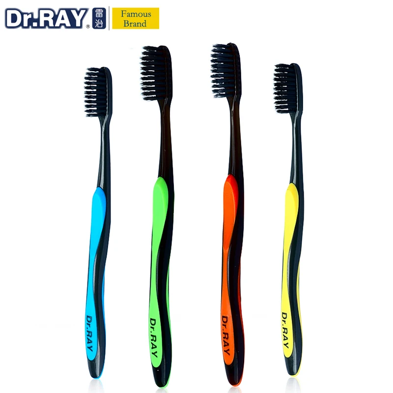 

Dr.Ray Bamboo Charcoal Tooth Brush Antibacterial 0.01mm Soft Bristle ECO Toothbrush Adult toothbrush With Toothbrush Cap