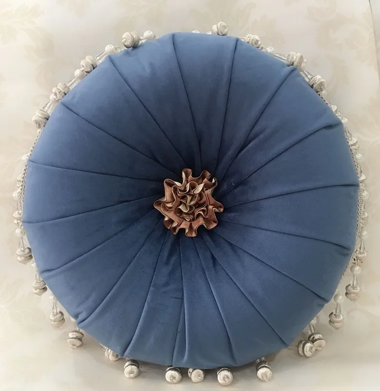

NEW Europe pumpkin round pillow cushion velvet add filling tassel handmade home car bed sofa living room dec wholesale FG1109