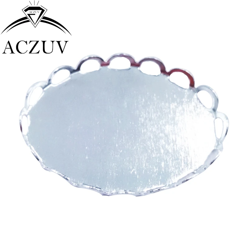 

200pcs 13x18mm 18x25mm 30x40mm Silver Plated Lace Cabochon Setting Oval Pendant Tray Bezel Pendant Blank Pendant Base OPB002