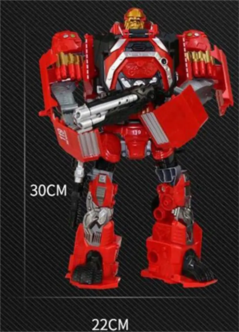 Deformation Fire Truck Robot Flash Sound Vehicle Model Toys Rod End 360 degree Rotation, holiday birthday gift for kids boy