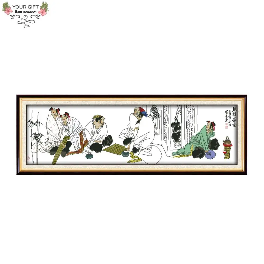 Joy Sunday RA007 14CT 11CT Counted and Stamped Home Decoration Piano Chess Tea Art Cross Stitch kits | Дом и сад