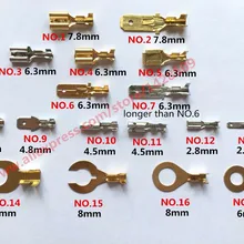 20 шт. медь 2,8 мм 4,8 мм 6,3 мм Женский штекер терминал 8 мм авто звуковой разъем клеммы автомобильные булавки