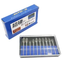 Solid Carbide Rotary Files Diamond Burrs Set Fits Dremel Rotary Tool for Woodworking Drilling Carving Engraving Drill Grinding