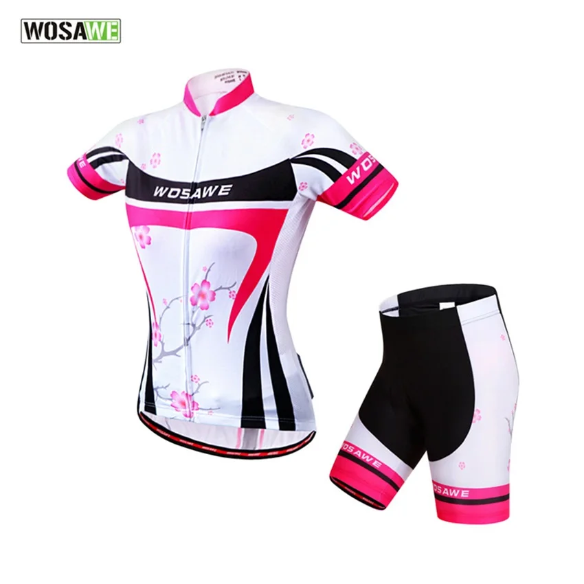 WOSAWE Summer Women Cycling MTB Short Sleeves Jersey Sets Bike Bicycle