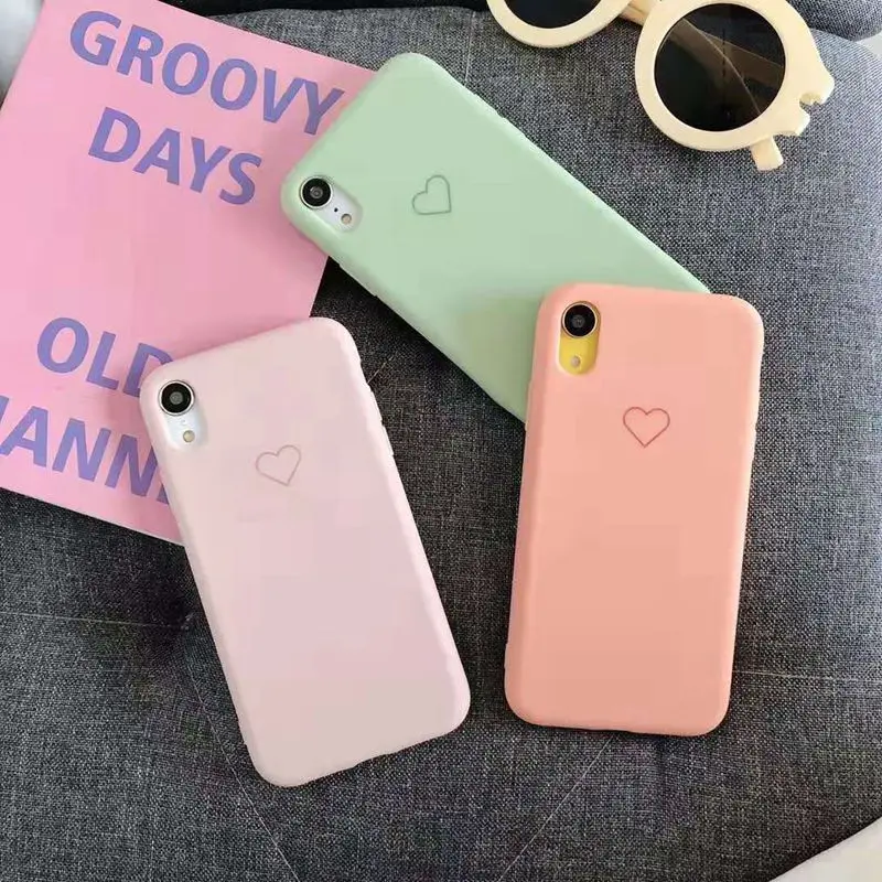 

intelligent phone Cases For iPhone 6 6s 7 8 Plus Heart pattern element Soft tpu Cover For iPhone X XR Xs Max Mobile Phone Cases