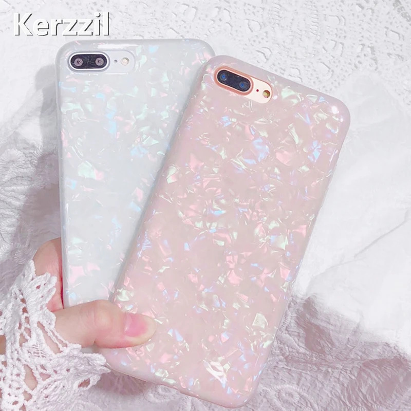 

Dream Shell Pattern Cases For iPhone X XR XS MAX Glitter Phone Case For iPhone 6 6S 7 8 Plus Soft TPU Silicone Back Cover
