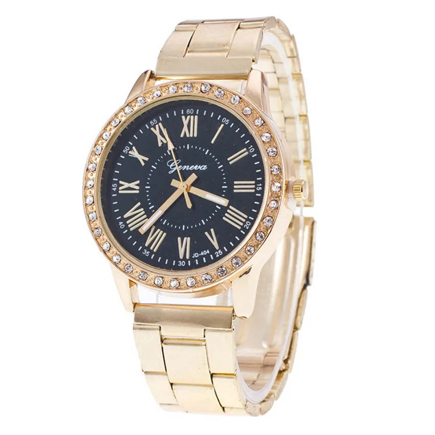 2018 Luxury Women Life Waterproof Crystal Stainless Steel Quartz Analog