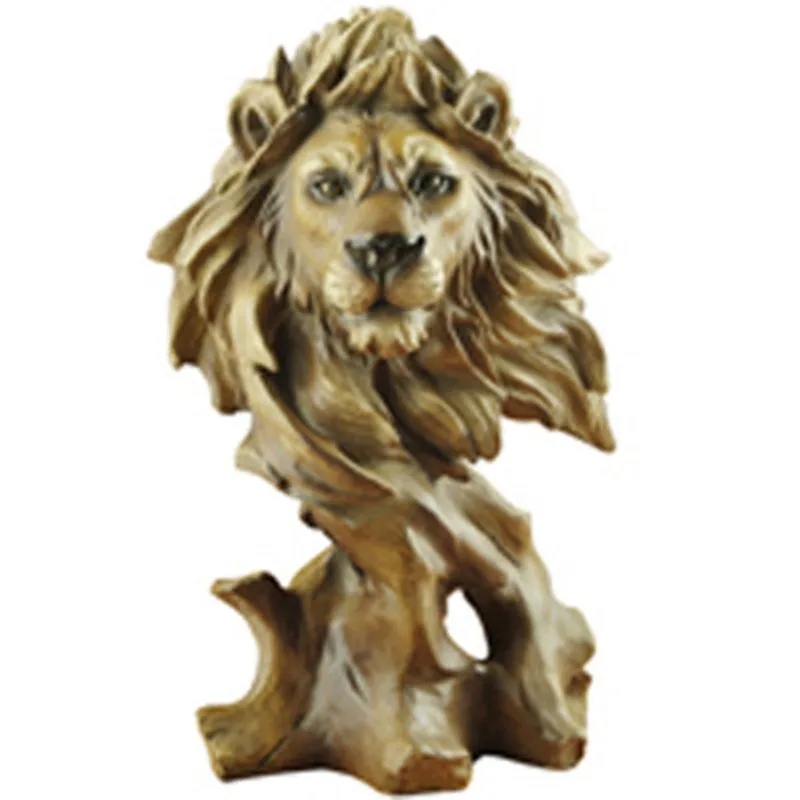 Моделирование животных художественная скульптура Статуэтка «голова льва» Смола искусство и ремесло украшение дома аксессуары L3263