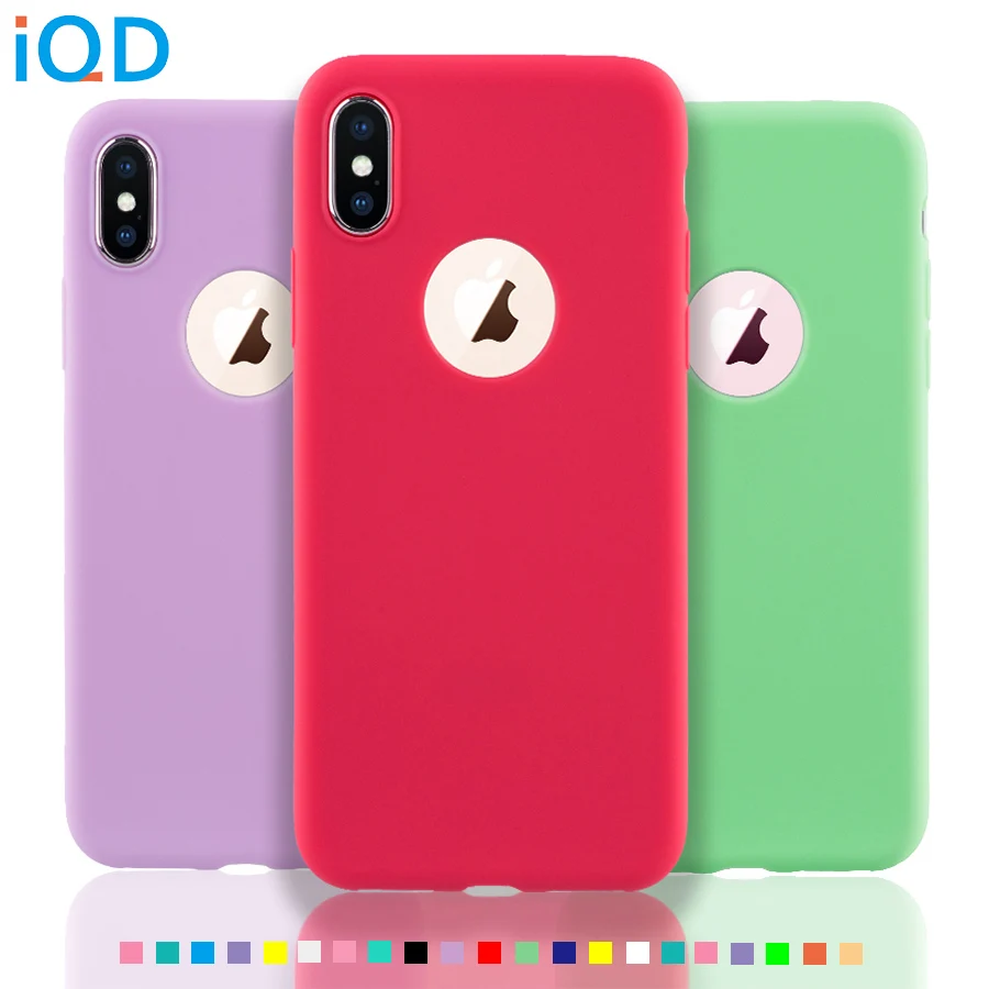 

IQD For iPhone X 8 7 6s 6 Plus Case Slim Soft Color TPU Bumper back Cover for Apple iphone SE 5 5s Cases fashion Refreshing new