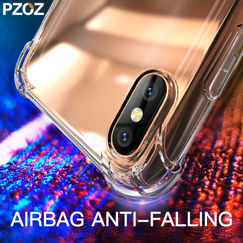 

PZOZ Luxury Silicone Case For iphone Xs Max Xr X Anti-Fall Transparent Tpu For iphone 8 7 6s 6 S Plus Phone soft Case Cover bag