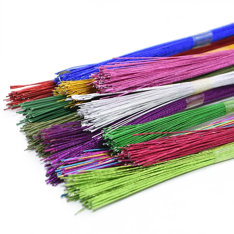 

25pcs/lot 0.45mm 80cm Flower Paper Wire Used for DIY Nylon Stocking Flower Making Artificial Silk Flower Accessories Iron Wire